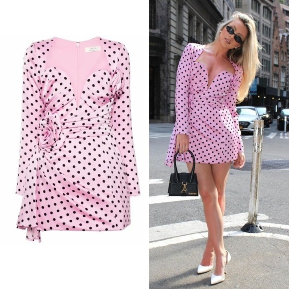 NWT ATOIR The Missy Mini Dress Pink Polka Dot - Size US 4 / AU 8